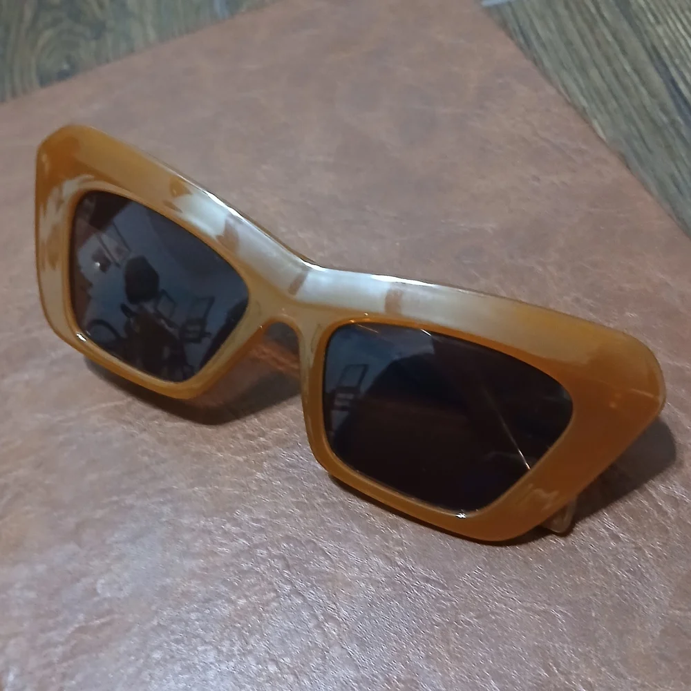 Oversized Cat Eye Burnt Orange Brown Sunglasses